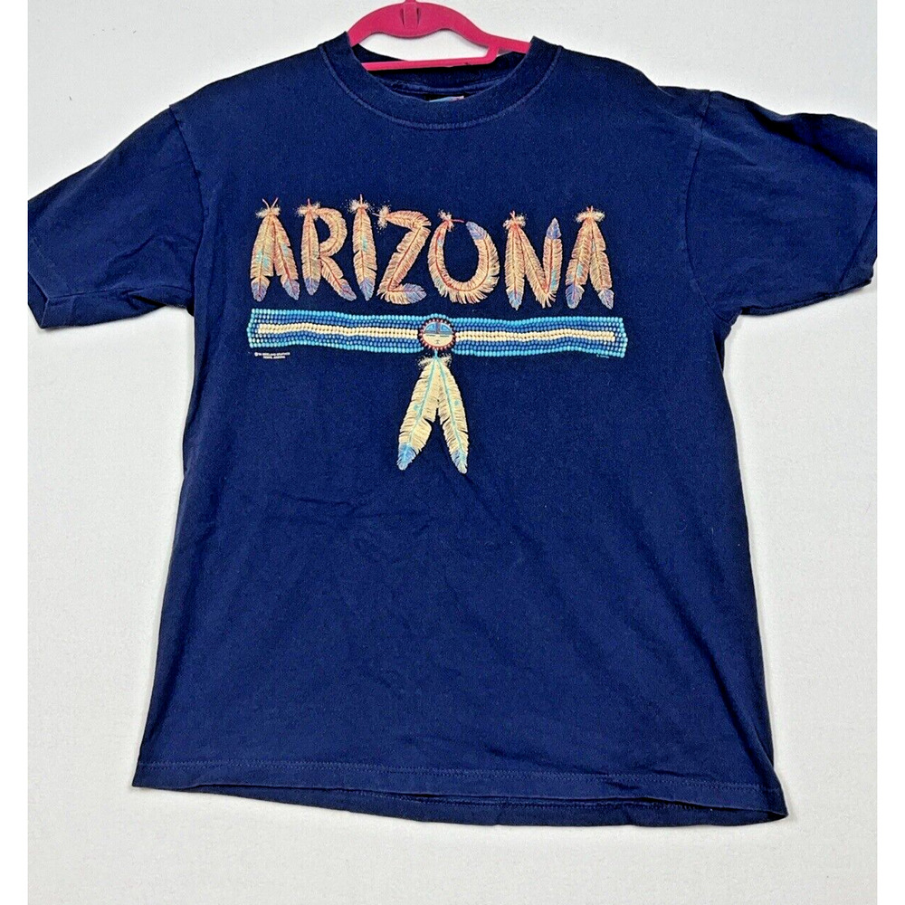 Vtg Arizona‎ Graphic Southwestern Feathers T-shirt Medium Soffe's Choice